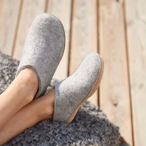 Shoe with leather sole - Grey 2