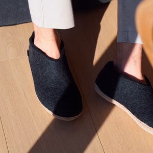 Shoe with leather sole - Charcoal 2